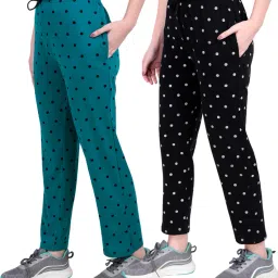 Pack of 2 Women Polka Print Multicolor Track Pants-picture-18