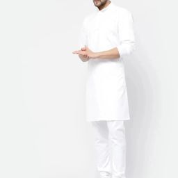 Men Cotton Blend Kurta Pyjama Set-image-67