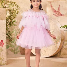 BAESD Floral Net A-Line Dress-5
