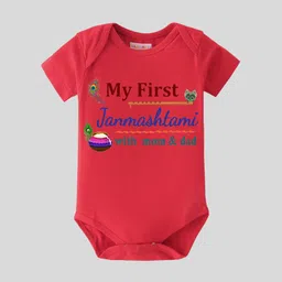 BLUSHES Infants Janmashtami Printed Cotton Bodysuit-image-95