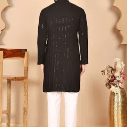 Anouk Rustic Men Embroidered Regular Sequinned Kurta with Pyjamas image 3