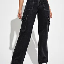 AKACY Women Jean Straight Fit Clean Look No Fade Cotton Jeans-image-82