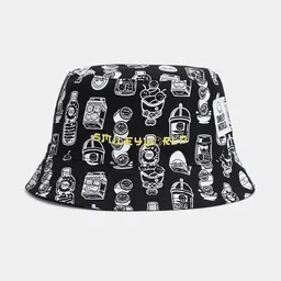 Jack & Jones Men Black Self Design Bucket Hat-picture-14