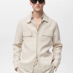 MANGO MAN Pure Linen Casual Shirt-image-34