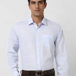 Van Heusen Men Regular Fit Spread Collar Textured Cotton Formal Shirt-image-51