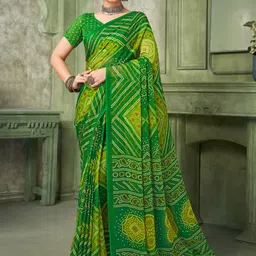 Mitera Bandhani Pure Chiffon Bandhani Saree-19