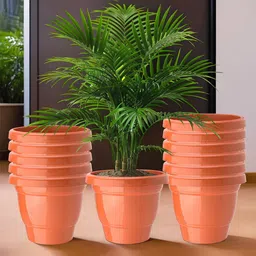 Kuber Industries Orange-Coloured 12 Pieces 2-Layer Planters-88