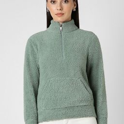 Van Heusen Woman High Neck Half Zipper Sweatshirt-image-89