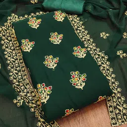 KALINI Embroidered Silk Georgette Unstitched Dress Material-image-98