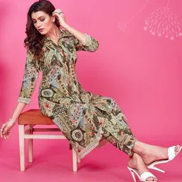 moda rapido Ethnic Motifs Printed V-Neck Tunic With Palazzo-picture-4