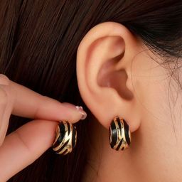 SALTY Contemporary Midnight Aura Hoop Earrings-48