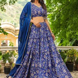 KALINI Printed Ready to Wear Lehenga & Blouse With Dupatta-image-23
