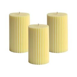 atorakushon Yellow 3 pieces Pillar Candle-15