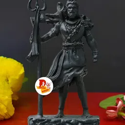 DARIDRA BHANJAN Black Shiva Religious Idol Resin Showpiece-image-93