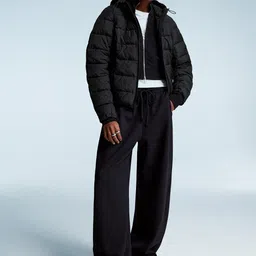 Bershka Women Colourblocked Longline Puffer Jacket-picture-11