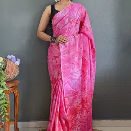 KALINI Tie and Dye Pure Chiffon Ready to Wear Saree-image-10