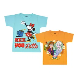 Disney By Miss and Chief Girls 2 Minnie Mouse Printed Bio Finish Applique T-shirt-image-16