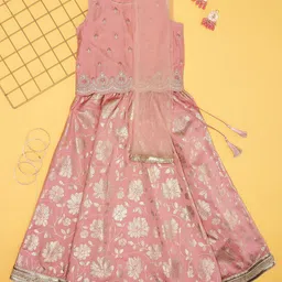 AKKRITI BY PANTALOONS Girls Embroidered Ready to Wear Lehenga & Blouse With Dupatta-picture-49