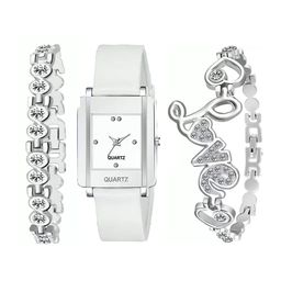 THE SHOPOHOLIC Girls Embellished Watch Gift Set with Bracelet-image-4