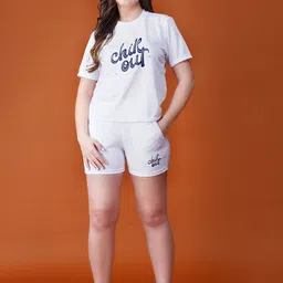 Lagashi Typography Printed Round Neck T-Shirt With Shorts-image-51