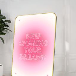 Livin'luxe Pink & White Keep Chasing Your Dreams Wooden Wall Art-picture-9