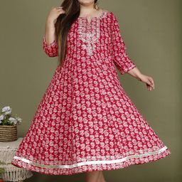Swasti Red Viscose Rayon Dresses-26