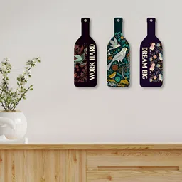 ArtVibes 3Pcs Black & White Printed Wooden Wall Decor Hangings-picture-8