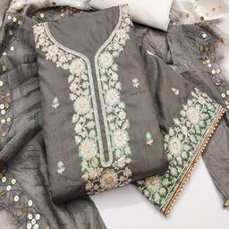 Lilots Art Silk Unstitched Dress Material-image-47
