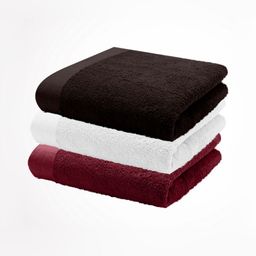 HOME PLUS STUDIOS Maroon & White 3 Cotton 650 GSM Bath Towel-84