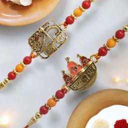 MEIRA JEWELLERY Set Of 2 Beaded Rakhi Comes with Roli Chawal & Card-18