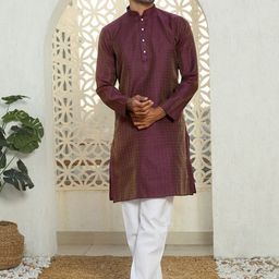 KRAFT INDIA Men Ethnic Motifs Regular Kurta with Pyjamas-image-97