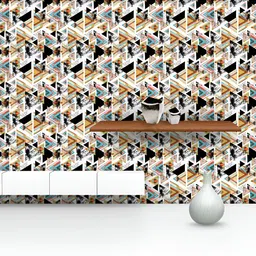 ArtzFolio Printed UV-Resistant Anti-Bacterial Ethnic Tribal Triangles Peel & Stick Wallpaper-image-83