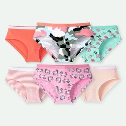 ariel Girls Pack Of 6 Printed Cotton Basic Briefs AR-Panty-P6-pinkmil-pinkuni-dnt-pantyZ-image-3