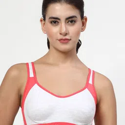LILY Strops555 Pack Of 4 Full Coverage Seamless Colourblocked Non Padded Workout Bra image 4