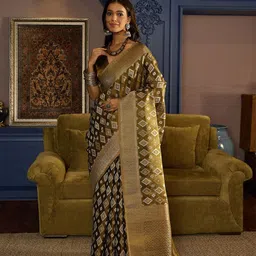 Dori Woven Design Linen Blend Banarasi Saree-picture-10