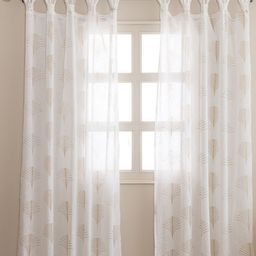 HOMEMONDE Gold-Toned & White 2 Pieces Floral Cotton Sheer Door Curtains-picture-7