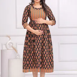 BAESD Floral Print Maternity Fit & Flare Dress-image-27