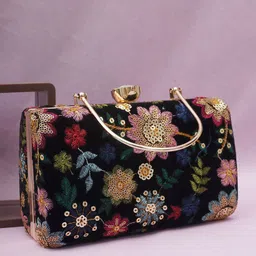 FOR THE BEAUTIFUL YOU Embroidered Box Clutch-86