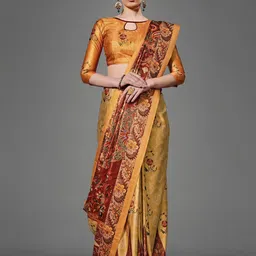 KALINI Ethnic Motifs Satin Saree-image-3