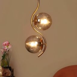 KINIS Gold-Toned & White Textured Spherical Shaped Ceiling Lamp-23