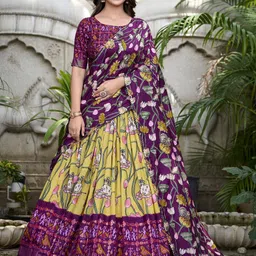 APNISHA Printed Ready to Wear Lehenga & Unstitched Blouse With Dupatta-picture-0