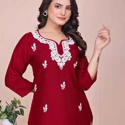 GRIOPY Women Ethnic Motifs Embroidered Kurti-image-68