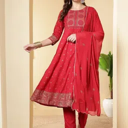 Anouk Women Printed Viscose Rayon Kurta Sets-picture-0