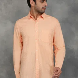 JADE BLUE Men Spread Collar Micro Checked Cotton Slim Fit Casual Shirt-image-86
