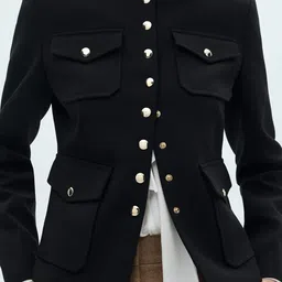 MANGO Button-Studded Regular Fit Tailored Jacket image 5