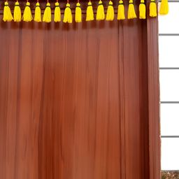 SATVIK CREATIONS Red & Yellow Pom Pom Tasseled Thoran Festive Decor-image-99