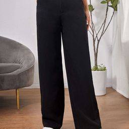 BUY NEW TREND Women Relaxed Straight Fit High-Rise Trousers-image-94