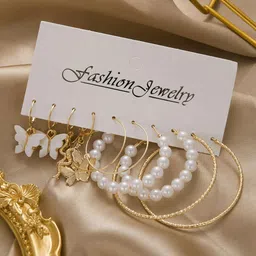 GOLDIWALA Set of 5 Gold-Plated Contemporary Hoop Earrings-7