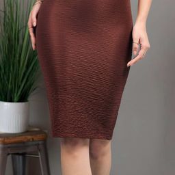 DressBerry Self Designed Pencil Knee Length Skirt-picture-21
