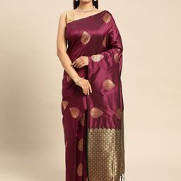 Royal Rajgharana Saree Ethnic Motifs Zari Pure Silk Banarasi Sarees-image-18